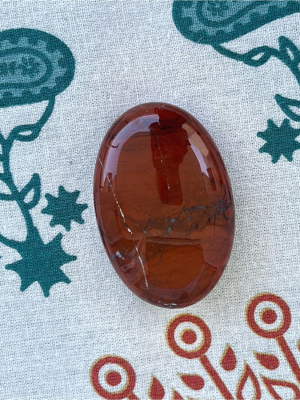 Red Jasper Palm Sized Oval Stone